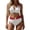 White, variant on JoveMarine Women's Sexy Halter Bikini Set Two-Piece Swimsuit with Removable Padded Cups & Wire-Free Support for Summer Beach Vacation and Pool Party Black L