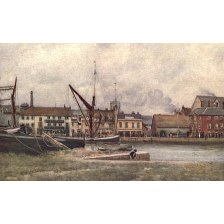 From Harbour to Harbour 1916 Quay Poole Harbour Canvas Art - Arthur G Bell (24 x 36)