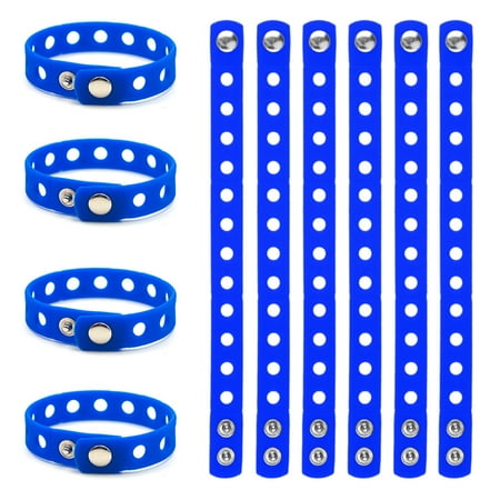 Bulldog Wristband - GOGO Adjustable Silicone Wristband Bracelet For Fit Shoe Charms Adult & Kid Wholesale for Party Gift-Adult Royalblue-10 pcs