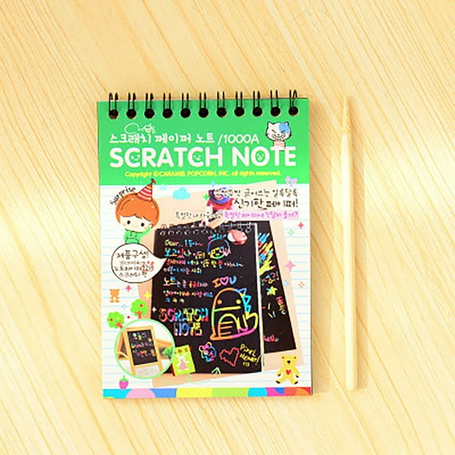 BotaniNest Children's Painting Hand-painted Scratch Drawing Graffiti Book Manual Diy Scratch Drawing Paper Educational Toy Ma-gic Scratch Drawing Book