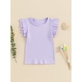 thumbnail image 2 of Bagilaanoe Toddler Baby Girls Summer Tops Fly Sleeve Round Neck Tees 1T 2T 3T 4T 5T 6T Kids Casual T-Shirts Clothes, 2 of 6