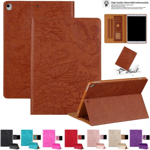 PU Leather Case For iPad 7th 8th 9th Generation 10.2 inch Folio Cover Flip Stand Case Auto Wake/Sleep with Card Holder