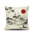 thumbnail image 4 of Funda de cojín japonesa MT. Fuji Ukiyo-e Funda de almohada Sofá Coche Hogar Cama Decoración 45x45cm, Juego de 4 piezas JAMW Sencillez, 4 of 5
