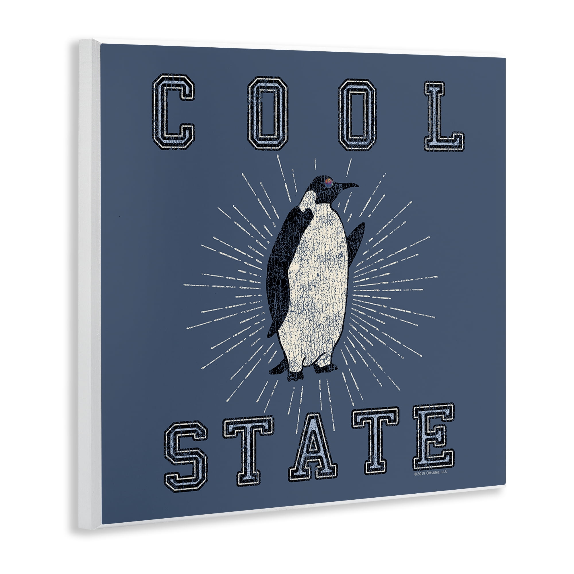 Stupell Industries Cool Penguin State Varsity Animals Painting Unframed Art Print Wall Art, 12 x 12