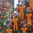 thumbnail image 5 of Orange Velvet Christmas Bows, Pre‑Tied Velvet Ribbon Bows Bows for Christmas Tree, Harvest Wreath Embellishment, Ribbon Bows for Christmas Tree for Gift Wrapping Home Holiday Decor 12Pcs, 5 of 7