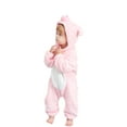 thumbnail image 2 of Qiylii Baby Hooded Animal Jumpsuit, Long Sleeve Zipper Winter Flannel Romper, 2 of 8