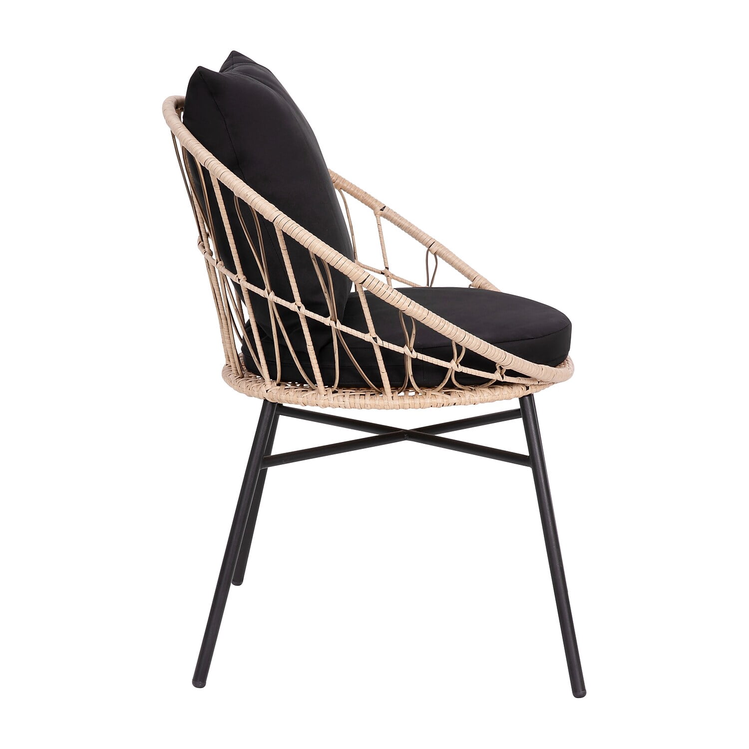 Flash Furniture Devon Wicker Patio Club Chairs, Tan/Black, Set of 2