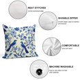 thumbnail image 3 of Blue Pioneer Flower And Bird Pillow Covers,Blue Pioneer Flower And Bird Throw Pillow Covers 20"×20" ,Living Room Sofa Couch Pillow Covers,Decorative Pillow Covers, 3 of 7
