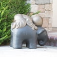 thumbnail image 2 of Shaolin Monk on Elephant Buddha Zen Garden Statues Good Luck Elephant - Rustic Gold, 2 of 2