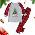 thumbnail image 2 of Odeerbi Christmas Pajamas for Family Holiday Plaid Long Sleeve Family Christmas Pajamas Matching Sets Toddler Plaid Printed Loungewear Top Pants Set Two-Piece Sleepwear Xmas PJs Set Red, 2 of 5