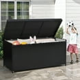 thumbnail image 4 of Uforic 260 Gallon Outdoor Storage Deck Box, Large Patio Box for Outdoor Pillows, Garden Tools and Pool Supplies, Waterproof - Black, 4 of 9
