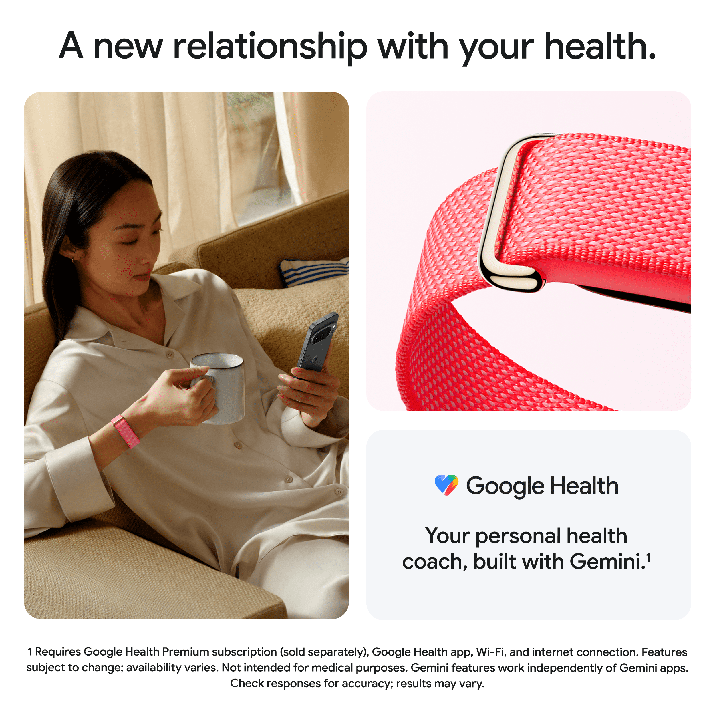 Google Fitbit Air - Screenless Fitness and Health Tracker - Personalized AI-Powered Coaching - Works with Android and iOS - Berry - One Size