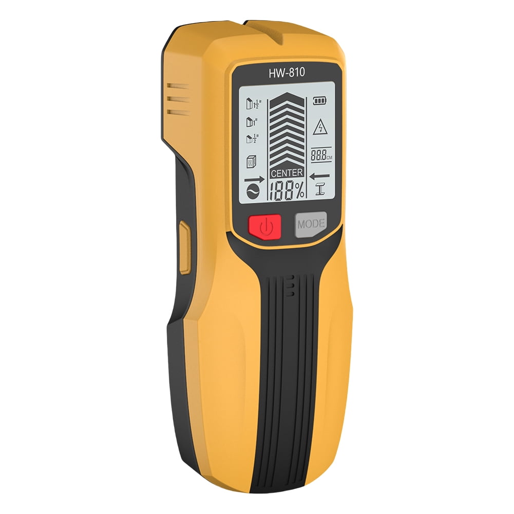 BLEEUS 6 In 1 Smart Stud Finder Wall Scanner For Wood Magnetic Metal Ac Wire Measurement and analysis supplies （Yellow）