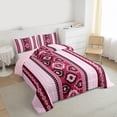 thumbnail image 3 of jejeloiu Ancient Bohemian Aztec Twin Comforter Sets,Pink Black Bedding Set For Adult Reversible 2pcs, 3 of 8