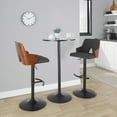 thumbnail image 3 of Stella Contemporary Adjustable Barstool Stool with Swivel in Black Metal, Walnut Wood and Charcoal Fabric with Rounded "T" Footrest by LumiSource - Set of 2, 3 of 4