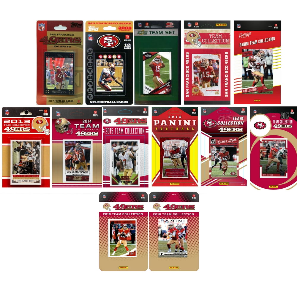 NFL San Francisco 49ers 13 Different Licensed Trading Card Team Sets