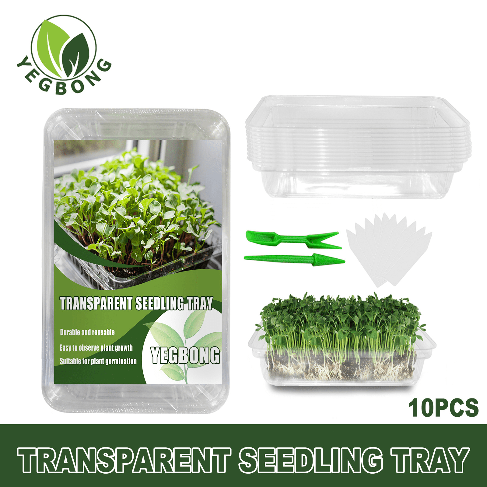 3/5/6/10/12 Pack Sprouter Tray Germination Tray Greens Planting Growing Kit 