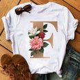 thumbnail image 1 of Nombre personalizado letra combinación moda mujer camiseta flor letra fuente ABCDEFG manga corta Tops negro camiseta ropa Tan Jianjun unisex, 1 of 2