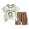 thumbnail image 1 of Ensemble de Pyjamas pour Garçons, Chandail à Col Rond, Vêtements d'Été pour Filles, Taille 5-6 Ans, 1 of 3