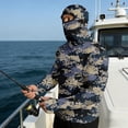 thumbnail image 4 of Havenx Mens Sun Protection Shirts Camo Long Sleeve Hoodies with Mask Hooded Uv Upf 50+ Rash Guard Uv Protection Cooling Lightweight Outdoor Hiking Swim Blouses,Gray XL, 4 of 6