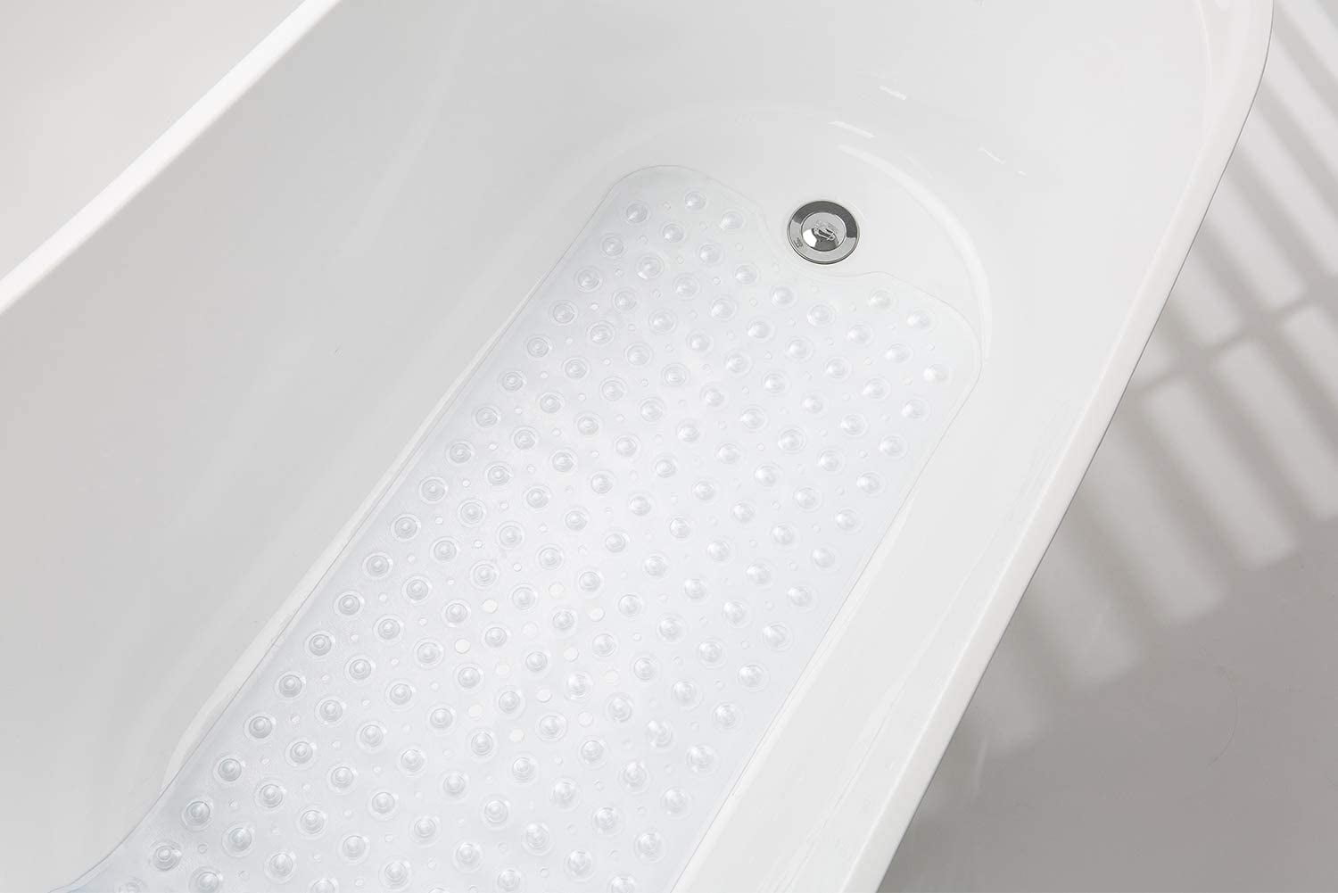 Bath Tub Mat, 39 x 16 Inches Non-Slip Shower Mats with Suction Cups and  Drain Holes, Bathtub Mats Bathroom Mats Machine Washable, Clear 