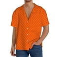thumbnail image 3 of Easygdp Orange Scales Men's Casual Short-sleeved Shirt with Pocket and Button Suitable for Beach Vacation Leisure - 3X-Large, 3 of 7