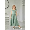 thumbnail image 4 of Arshiner Girls Maxi Summer Short Flutter Sleeve Casual Dress with Pockets for 13-14 Years, 4 of 8