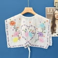 thumbnail image 5 of New Fake Collar Collar Insignia Embroidery Dress Blouse Decor Cloak Fake False Collars Women's Lace Collar Detachable Shirt WHITE, 5 of 8