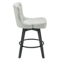 thumbnail image 2 of BARNUT Counter Stools,26" 360 Free Swivel Barstools with Nail Head and Back, Bar Stools with Solid Wood Legs for Kitchen Island and Bar,Set of 2,Performance Fabric in Beige Gray, 2 of 5