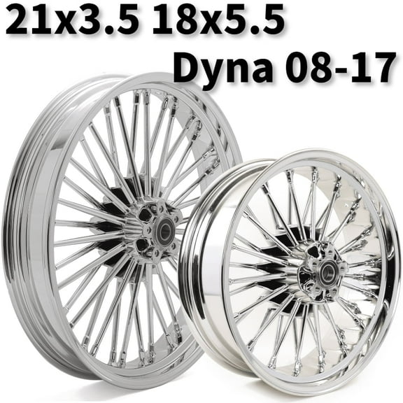21x3.5 18x5.5 Fat Spoke Wheels for Harley Dyna 2008-2017 Street Bob Super Glide 25mm Axle