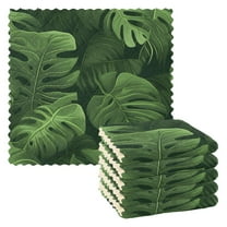 6 Packs 3d Monstera Leaves Kitchen Dish Towels Soft Absorbent Dish Cloths 11"x11"