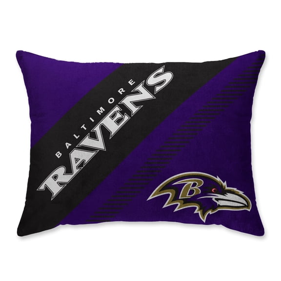 Baltimore Ravens Super Plush Mink Diagonal Bed Pillow - Purple