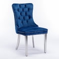 thumbnail image 3 of Glavbiku Modern High End Velvet Dining Chair Set of 2,Dining Room Rivets Chair with Metal Legs,Blue, 3 of 12