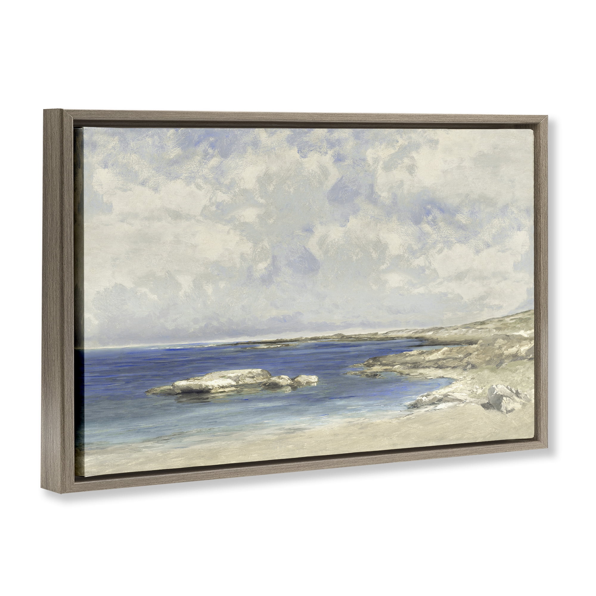Stupell Industries Pond At Morning Brown Framed Floater Canvas Wall Art, design by Christy McKee