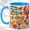 Blue, variant on Coastal Seafood Coffee Mug, Lobster Fish Mug, Ceramic 11 oz