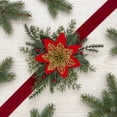 thumbnail image 2 of Qholemyo Red Berry Needle Velvet Curtain Tieback Greenery Wreath Fake Plants Home Decor Christmas Holiday Window Accessory, 2 of 6