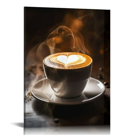 EastSmooth  Kitchen Canvas Wall Art Prints Black and White Food Coffee Painting Picture for Bakery Cafe Dining Room Restaurant Wall Decor