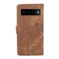 thumbnail image 6 of Nalacover Slim Wallet Case for Google Pixel 6 Pro, for Women Men, Embossed Pattern PU Leather Shockproof Magnetic Clasp Credit Card Slots Flip Kickstand Phone Case+Wrist Strap,Brown, 6 of 7