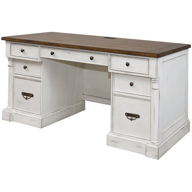 Martin Furniture Durham Computer Desk in Weathered White