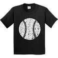 thumbnail image 3 of Inktastic Distressed Baseball in White Youth T-Shirt, 3 of 5