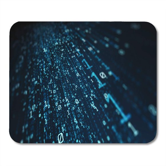 POGLIP Data 3D Blue Bytes of Binary Code Flying Through Vortex Depth Field Science Mousepad Mouse Pad Mouse Mat 9x10 inch