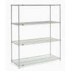 Nexel 5 Shelf Chrome Wire Shelving Unit Starter 60""W x 24""D x 63""H