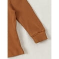 thumbnail image 6 of 3T Baby Girls Clothes 4T Girls 2PCS Fall Winter Outfits Set Solid Color Toddler Girls Long Sleeve Top Pants Set Brown, 6 of 8