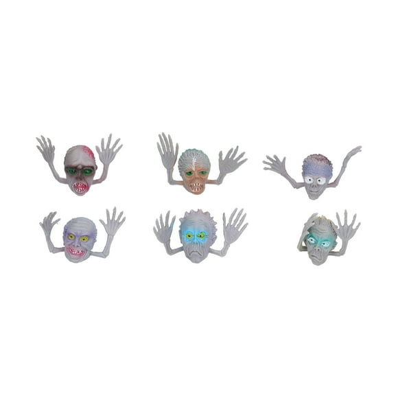 6 uds Mini marionetas de dedo de monstruo lindos y divertidos dibujos animados interactivos juguetes de dedo de Halloween para niños