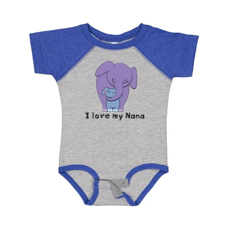 

Inktastic I Love My Nana Elephant Purple Blue Gift Baby Boy Bodysuit