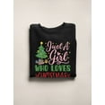 thumbnail image 3 of A Girl Who Loves Christmas! Sweatshirt Women -Smartprints Designs, Female Medium, 3 of 4