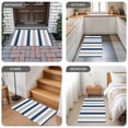 thumbnail image 6 of Navy Blue Striped Door Mat Indoor Outdoor,Geometric Grey White Vertical Stripes Non Slip Welcome Mat with Rubber Backing,Absorbent Fabric Front Door Mats Entryway Rug for Home Patio Entrance 24"x36", 6 of 9