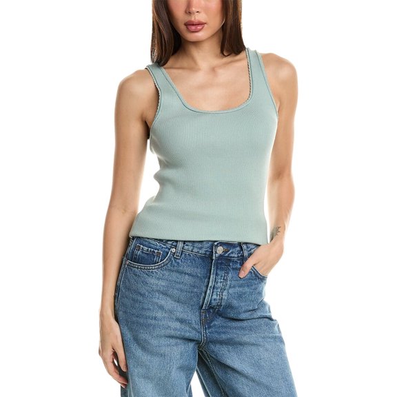 3.1 Phillip Lim womens Ribbed Wool-Blend Tank, xs, Green