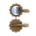 thumbnail image 1 of Wharf nave fotografia Tocado de pieza de pelo de horquilla de flor de metal vintage, 1 of 3