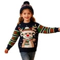 thumbnail image 4 of IVEYRTF Kids Christmas Sweater Fall Winter Warm Fashion Round Neck Christmas Children's Knitwear Sweater Christmas Gifts Clothes for Boys and Girls 3-8 Years(Dark Blue#3,7 Years), 4 of 9